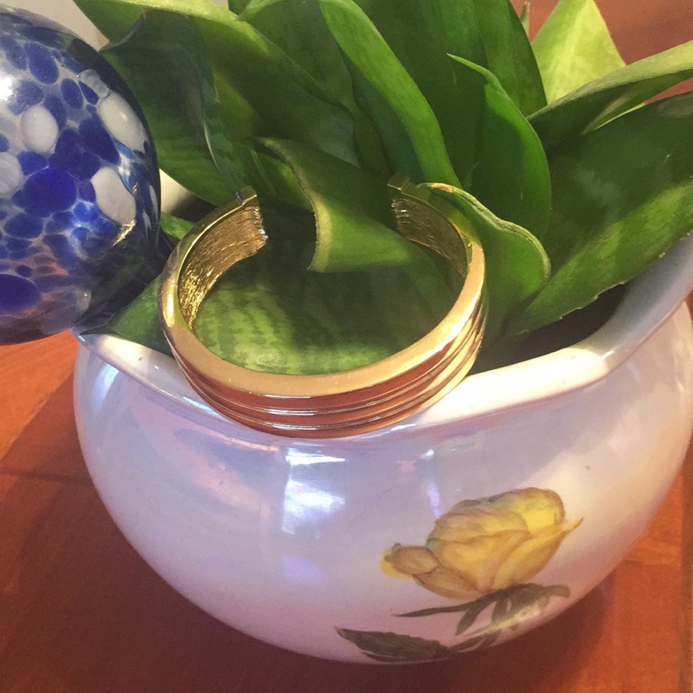 EUC* Solid, thick, & heavy gold cuff bracelet.